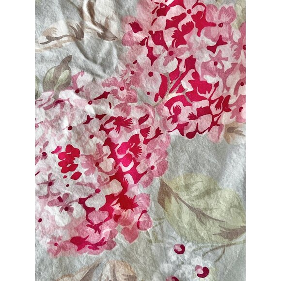 Simply Shabby Chic Queen Floral Cotton Duvet Cover Pink & Green On Light Blue - Picture 9 of 16